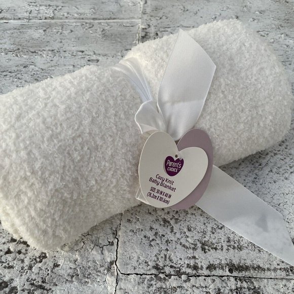 Parent Choice Baby Blankets White Cozy Knit Blanket Size 30x40 Inches New - Picture 4 of 8